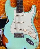 Fender Custom Shop Ltd Edition Namm 2018 62 Stratocaster Heavy Relic Surf Green over 3 Tone Sunburst